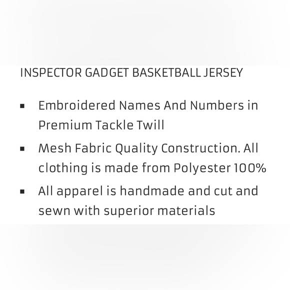 “Inspector Gadget” Headgear Classics Basketball Jersey - Picture 3 of 3